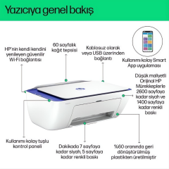 HP 6W7G3B 4927 DESKJET ALL-IN-ONE + WIFI RENKLİ MÜREKKEP PÜSKÜRTMELİ YAZICI