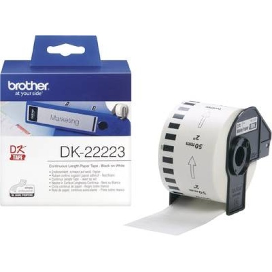 Brother DK-22223 Orjinal Kağıt Etiket Rulosu - QL-550 Brother DK-22223 Orjinal Kağıt Etiket Rulosu - QL-550