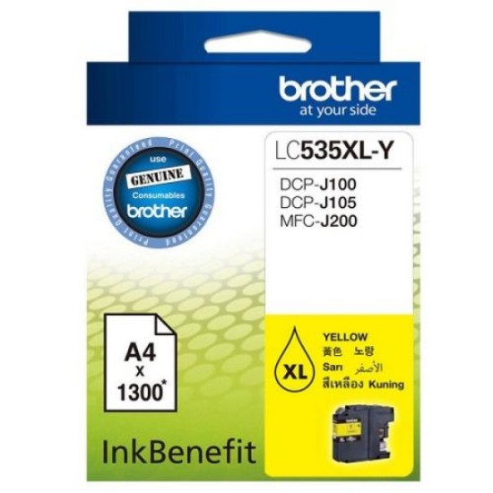 Brother LC535XLY Yüksek Kapasite Sarı Orjinal Kartuş - DCP-J105 T7640 Brother LC535XLY Yüksek Kapasite Sarı Orjinal Kartuş - DCP-J105 T7640