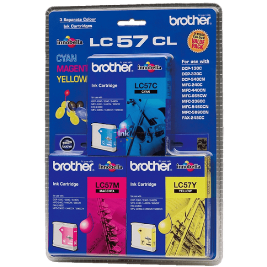 Brother LC57CMY 3'lü Set Orjinal Kartuş - DCP-130C T11525