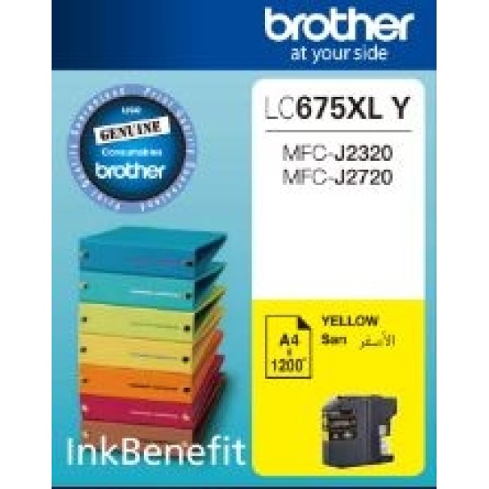 Brother LC675XLY Yüksek Kapasite Sarı Orjinal Kartuş - MFC-J2720 / MFC-J2320 T2681