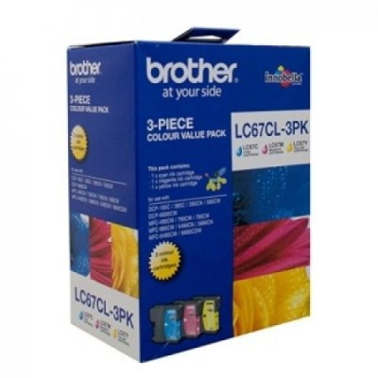 Brother LC67CL 3lü Paket Renkli Orjinal Kartuş - MFC-5490 / MFC-6490 T1467 Brother LC67CL 3lü Paket Renkli Orjinal Kartuş - MFC-5490 / MFC-6490 T1467