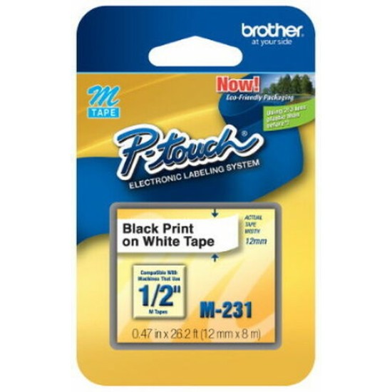 Brother M-231 Beyaz Üzerine Siyah Orjinal Lamine Etiket T15870 Brother M-231 Beyaz Üzerine Siyah Orjinal Lamine Etiket T15870
