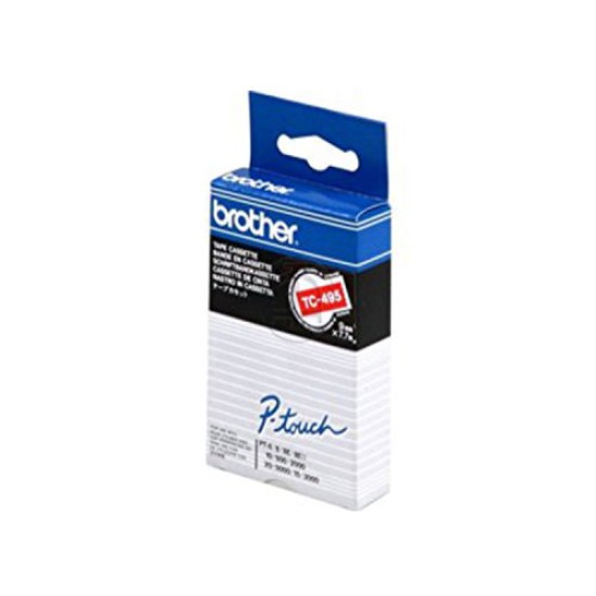 Brother TC-495 Kırmızı Orjinal Şerit - P-Touch 2000 T7531