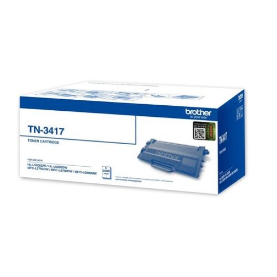 Brother TN-3417 Siyah Orjinal Toner - HL-L5200DW / HL-L6200DW T16062 Brother TN-3417 Siyah Orjinal Toner - HL-L5200DW / HL-L6200DW T16062