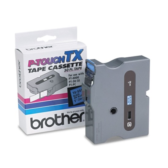 Brother TX-551 Mavi Üzerine Siyah Orjinal Şerit - 24mm x 15m Brother TX-551 Mavi Üzerine Siyah Orjinal Şerit - 24mm x 15m