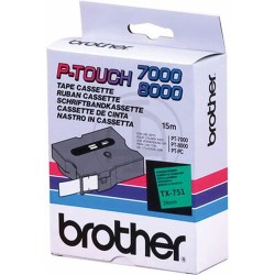 Brother TX-751 Siyah Üzeri Yeşil Lamine Etiket - 24mm x 15m - PT-7000 T15088 Brother TX-751 Siyah Üzeri Yeşil Lamine Etiket - 24mm x 15m - PT-7000 T15088