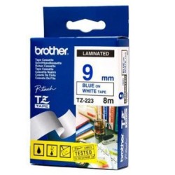 Brother TZ-223 Mavi Üzerine Beyaz Lamine Etiket 9 mm - RL-700S T7337 Brother TZ-223 Mavi Üzerine Beyaz Lamine Etiket 9 mm - RL-700S T7337