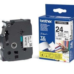 Brother TZ-251 24MM Beyaz Lamine Etiket T8201 Brother TZ-251 24MM Beyaz Lamine Etiket T8201