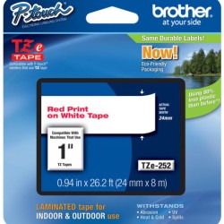 Brother TZE-252 24MM Kırmızı Lamine Etiket T7980 Brother TZE-252 24MM Kırmızı Lamine Etiket T7980