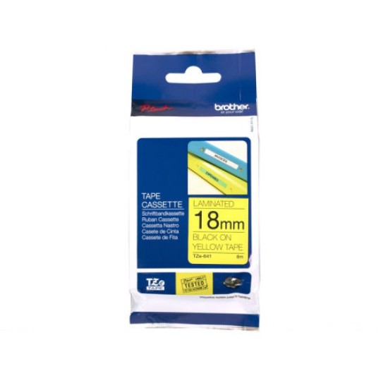 Brother TZE-641 18MM Sarı Lamine Etiket T7522 Brother TZE-641 18MM Sarı Lamine Etiket T7522