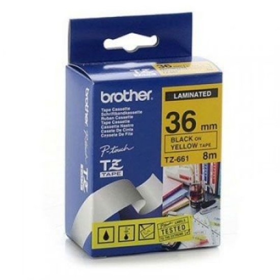 Brother TZE-661 Sarı Siyah Etiket Şeridi 36mm T6195 Brother TZE-661 Sarı Siyah Etiket Şeridi 36mm T6195