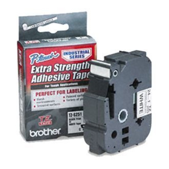 Brother TZE-S251 24Mm Beyaz Lamine Etiket T7991 Brother TZE-S251 24Mm Beyaz Lamine Etiket T7991