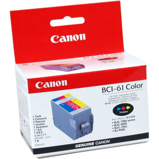 Canon BC-61 0968A008 Renkli Orjinal Kartuş - BJC-7000 / BJC-8000 T8606 Canon BC-61 0968A008 Renkli Orjinal Kartuş - BJC-7000 / BJC-8000 T8606