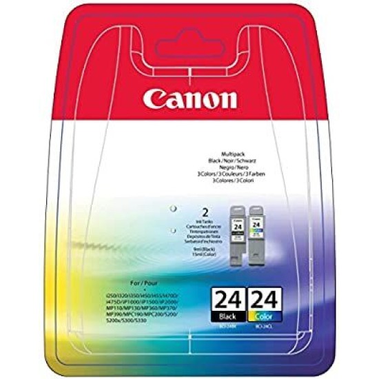 Canon BCI-24 6881A042 Renkli-Siyah İkili Paket Orjinal Kartuş - i250 / i320 T14955 Canon BCI-24 6881A042 Renkli-Siyah İkili Paket Orjinal Kartuş - i250 / i320 T14955