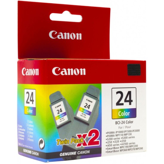 Canon BCI-24C 6882A009 Renkli 2Li Ekonomik Paket Orjinal Kartuş - i250 / i350 Canon BCI-24C 6882A009 Renkli 2Li Ekonomik Paket Orjinal Kartuş - i250 / i350