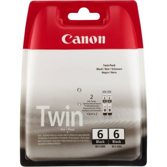 Canon BCI-6BK / BCI-6BK 4705A046AA İkili Paket Siyah Orjinal Kartuş - BJC-8200 T13044 Canon BCI-6BK / BCI-6BK 4705A046AA İkili Paket Siyah Orjinal Kartuş - BJC-8200 T13044