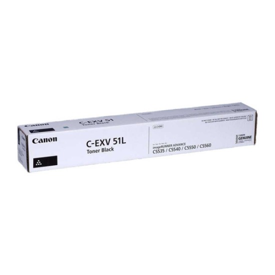 Canon C-EXV51L Siyah Orjinal Toner - IR-C5535i / IR-C5540i Canon C-EXV51L Siyah Orjinal Toner - IR-C5535i / IR-C5540i