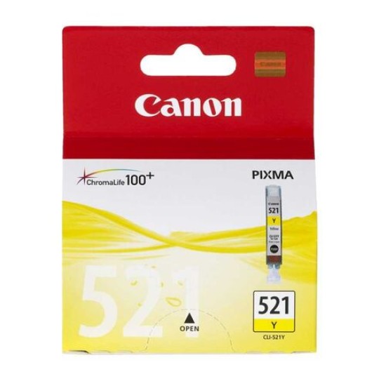 Canon CLI-521Y 2936B004AA Sarı Orjinal Kartuş - MP540 / MP620 T1926 Canon CLI-521Y 2936B004AA Sarı Orjinal Kartuş - MP540 / MP620 T1926