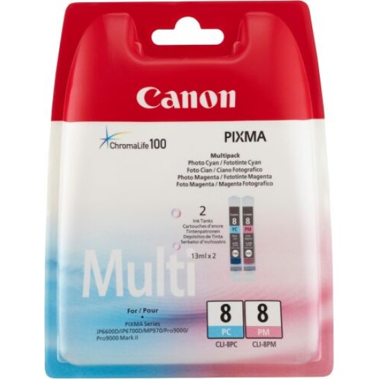 Canon CLI-8PC / CLI-8PM 0624B026 İkili Paket Orjinal Kartuş - IP3300 / IP4200 T13048 Canon CLI-8PC / CLI-8PM 0624B026 İkili Paket Orjinal Kartuş - IP3300 / IP4200 T13048