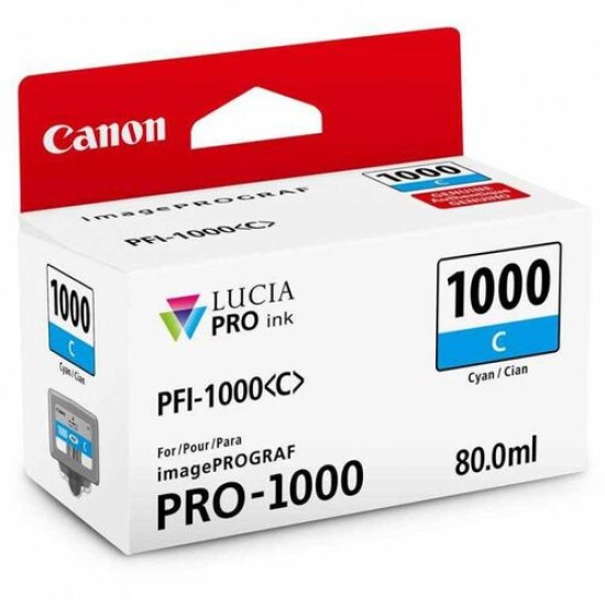 Canon PFI-1000C 0547C001 Mavi Orjinal Kartuş - iPF Pro-1000 T12626 Canon PFI-1000C 0547C001 Mavi Orjinal Kartuş - iPF Pro-1000 T12626