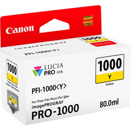 Canon PFI-1000Y 0549C001AA Sarı Orjinal Kartuş - iPF Pro-1000 T7469 Canon PFI-1000Y 0549C001AA Sarı Orjinal Kartuş - iPF Pro-1000 T7469