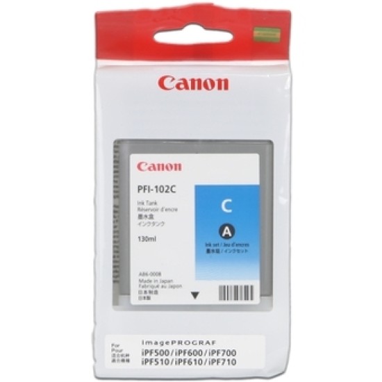 Canon PFI-102C 0896B001 Mavi Orjinal Kartuş - IPF500 / IPF600 T2267 Canon PFI-102C 0896B001 Mavi Orjinal Kartuş - IPF500 / IPF600 T2267