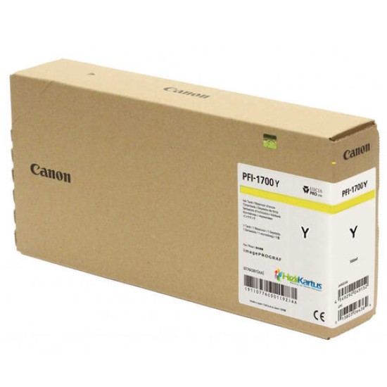 Canon PFI-1700Y 0778C001AA Sarı Orjinal Kartuş - PRO-2000 / PRO-4000 T12684 Canon PFI-1700Y 0778C001AA Sarı Orjinal Kartuş - PRO-2000 / PRO-4000 T12684