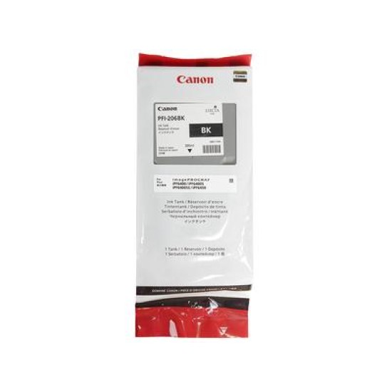 Canon PFI-206BK 5303B001 Siyah Orjinal Kartuş - iPF6400 / iPF6450 T6709 Canon PFI-206BK 5303B001 Siyah Orjinal Kartuş - iPF6400 / iPF6450 T6709