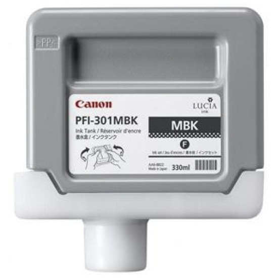 Canon PFI-301MBK 1485B001 Mat Siyah Orjinal Kartuş 330 Ml. - iPF8000 / iPF8100 T7465 Canon PFI-301MBK 1485B001 Mat Siyah Orjinal Kartuş 330 Ml. - iPF8000 / iPF8100 T7465