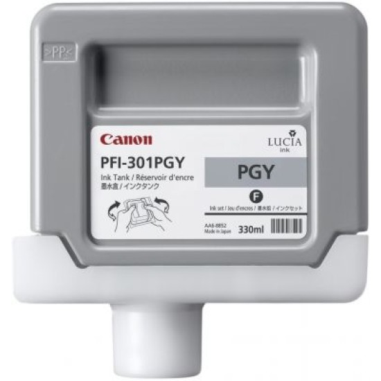 Canon PFI-301PGY 1496B001 Foto Gri Orjinal Kartuş 330 Ml. - iPF8000 / iPF8100 T1612 Canon PFI-301PGY 1496B001 Foto Gri Orjinal Kartuş 330 Ml. - iPF8000 / iPF8100 T1612