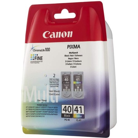 Canon PG-40 / CL-41 0615B043 Siyah+Renkli İkili Paket Orjinal Kartuş - iP1200 / iP1300 T13785 Canon PG-40 / CL-41 0615B043 Siyah+Renkli İkili Paket Orjinal Kartuş - iP1200 / iP1300 T13785