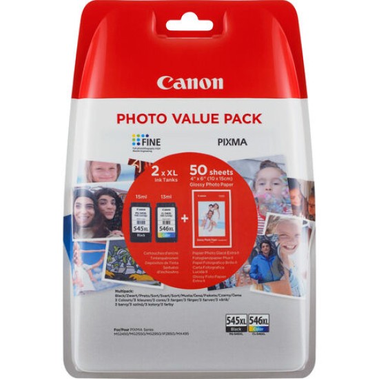 Canon PG-545XL / CL-546XL 8286B006 İkili Paket Orjinal Kartuş - MG2450 / MG2550 T13049 Canon PG-545XL / CL-546XL 8286B006 İkili Paket Orjinal Kartuş - MG2450 / MG2550 T13049