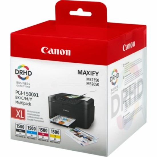 Canon PGI-1500XL BKCMY 9182B004 Multipack 4lü Set Kartuş - MB2050 / MB2350 T9863 Canon PGI-1500XL BKCMY 9182B004 Multipack 4lü Set Kartuş - MB2050 / MB2350 T9863