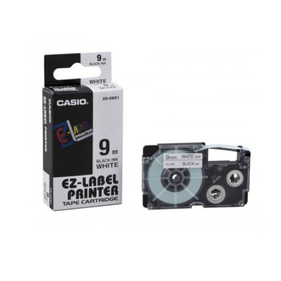 Casio XR9WE1 Beyaz Üzerine Siyah Orjinal Etiket Şeridi 9mm T16500 Casio XR9WE1 Beyaz Üzerine Siyah Orjinal Etiket Şeridi 9mm T16500