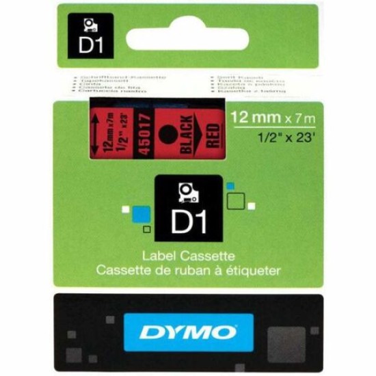 Dymo 45017 Kırmızı-Siyah D1 Yedek Şerit 12 mm x 7 m T16356
