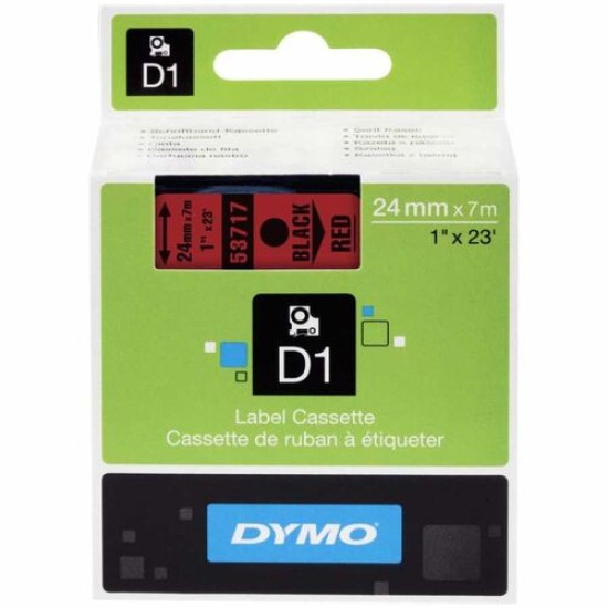 Dymo 53717 D1 Kırmızı Siyah Yedek Şerit 24 mm x 7 mt T16355