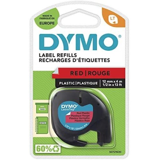Dymo S0721630 Kırmızı LetraTag Plastik Şerit 12mm x 4m T16359 Dymo S0721630 Kırmızı LetraTag Plastik Şerit 12mm x 4m T16359