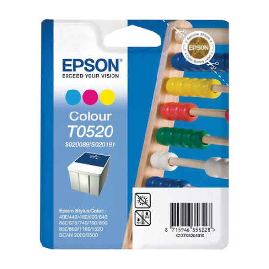 Epson C13T05204010 T0520 Renkli Orjinal Kartuş - Stylus Colour 1160 T2234 Epson C13T05204010 T0520 Renkli Orjinal Kartuş - Stylus Colour 1160 T2234