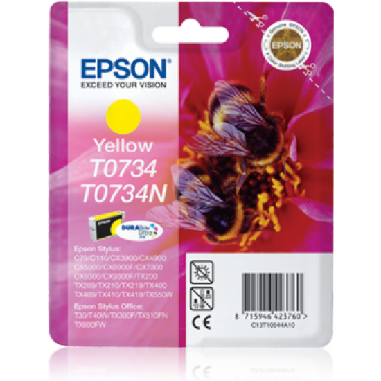 Epson C13T10544A10 T0734 Sarı Orjinal Kartuş - TX105 / TX110 T6939 Epson C13T10544A10 T0734 Sarı Orjinal Kartuş - TX105 / TX110 T6939