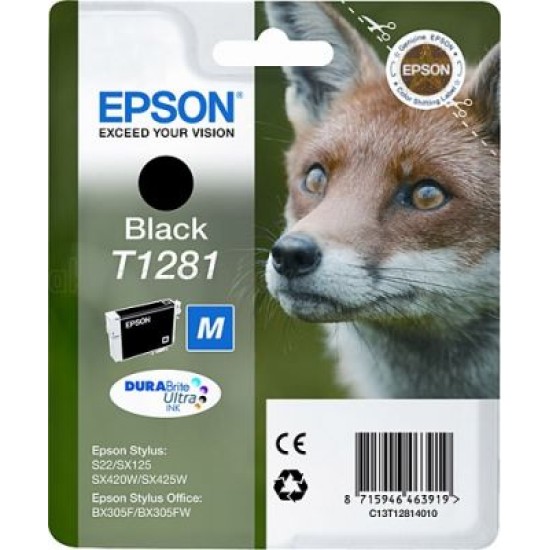 Epson C13T12814021 T1281 Siyah Orjinal Kartuş - Stylus SX125 T2061 Epson C13T12814021 T1281 Siyah Orjinal Kartuş - Stylus SX125 T2061