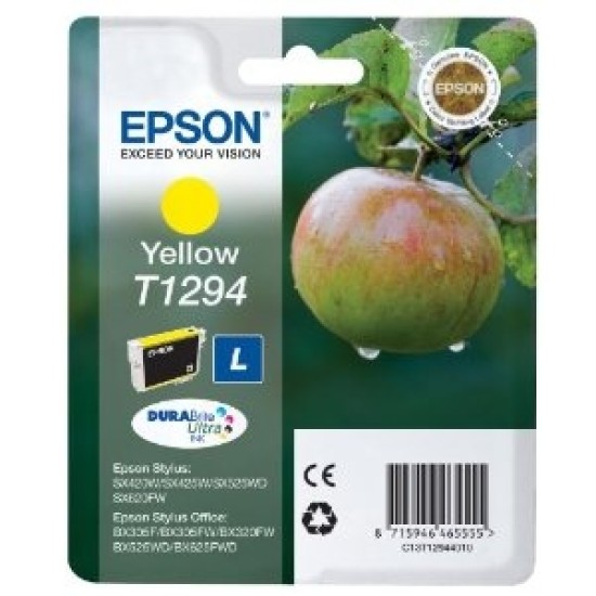 Epson C13T12944021 T1294 Sarı Orjinal Kartuş - Stylus SX425 T2227 Epson C13T12944021 T1294 Sarı Orjinal Kartuş - Stylus SX425 T2227