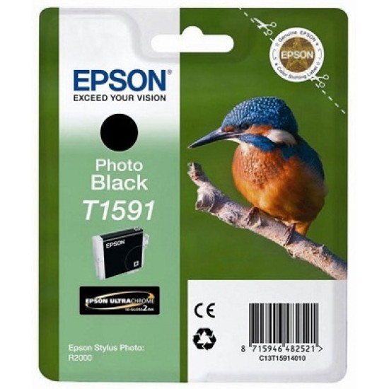 Epson C13T15914010 T1591 Foto Siyah Orjinal Kartuş - Stylus Photo R2000 T2294