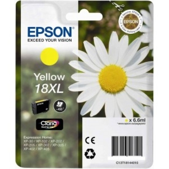 Epson C13T18144020 18XL Sarı Orjinal Kartuş - XP-202 T1891 Epson C13T18144020 18XL Sarı Orjinal Kartuş - XP-202 T1891