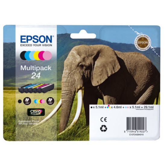 Epson C13T24284010 24 Multipack 6'lı Orjinal Set Kartuş - XP-55 T7419 Epson C13T24284010 24 Multipack 6'lı Orjinal Set Kartuş - XP-55 T7419