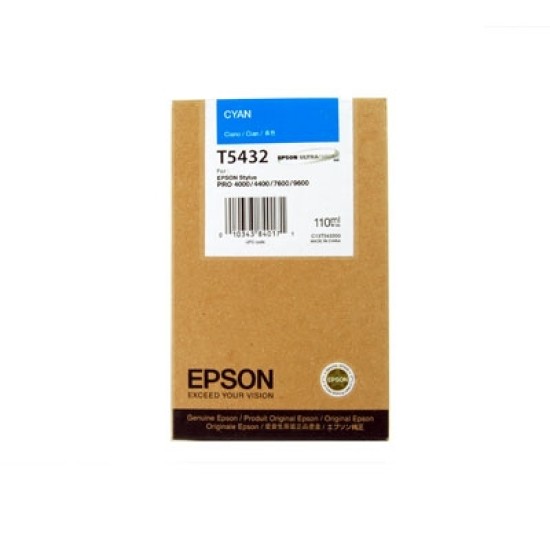 Epson C13T543200 T5432 Mavi Orjinal Kartuş - Stylus Pro 4000 T2204 Epson C13T543200 T5432 Mavi Orjinal Kartuş - Stylus Pro 4000 T2204