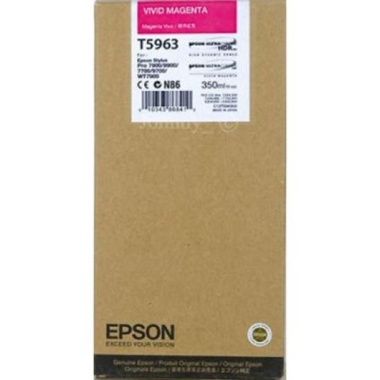 Epson C13T596300 T5963 Vivid Magenta Kırmızı Orjinal Kartuş - Stylus Pro 7700 T1592 Epson C13T596300 T5963 Vivid Magenta Kırmızı Orjinal Kartuş - Stylus Pro 7700 T1592