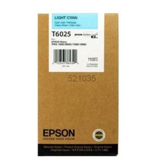 Epson C13T602500 T6025 Açık Mavi Orjinal Kartuş - Stylus Pro 7800 T1583 Epson C13T602500 T6025 Açık Mavi Orjinal Kartuş - Stylus Pro 7800 T1583