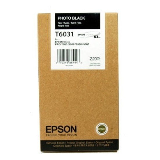 Epson C13T603100 T6031 Foto Siyah Orjinal Kartuş - Stylus Pro 7800 T1646 Epson C13T603100 T6031 Foto Siyah Orjinal Kartuş - Stylus Pro 7800 T1646