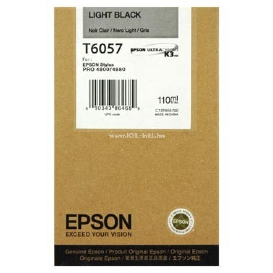 Epson C13T605700 T6057 Açık Siyah Orjinal Kartuş - Stylus Pro 4800 T2900 Epson C13T605700 T6057 Açık Siyah Orjinal Kartuş - Stylus Pro 4800 T2900